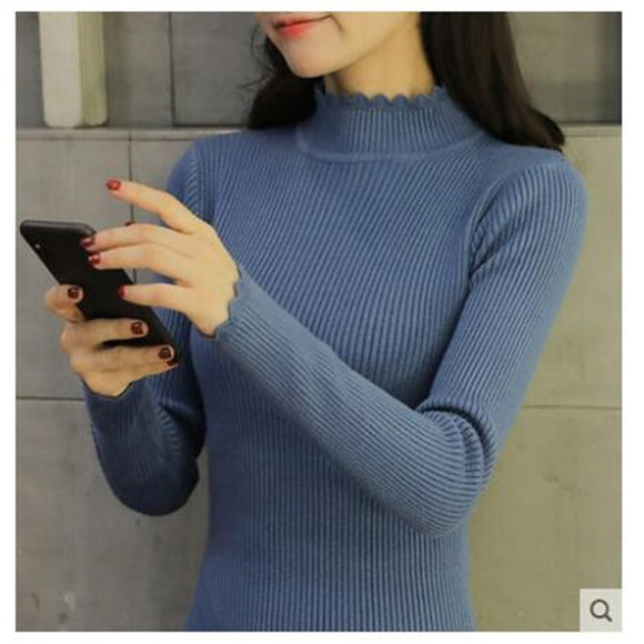female half head short shirt sleeve turtleneck sweater