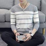 Striped Autumn Casual Men'S Sweater