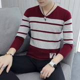 Striped Autumn Casual Men'S Sweater