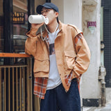 Two-piece casual plaid jacket